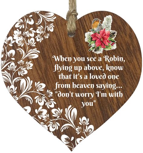 Buy Stuff4 When You See A Robin Hanging Wooden Heart Sign Plaque