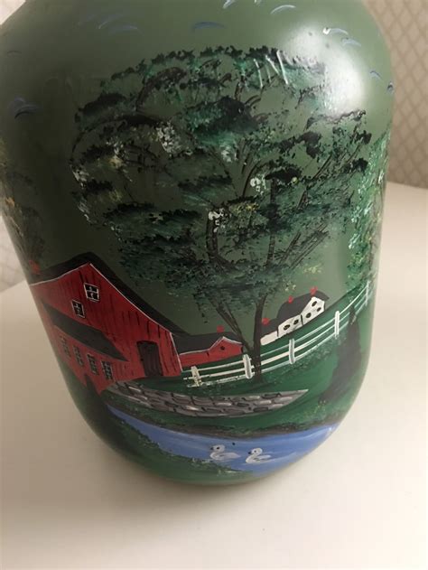 Hand Painted Glass Gallon Jug Etsy