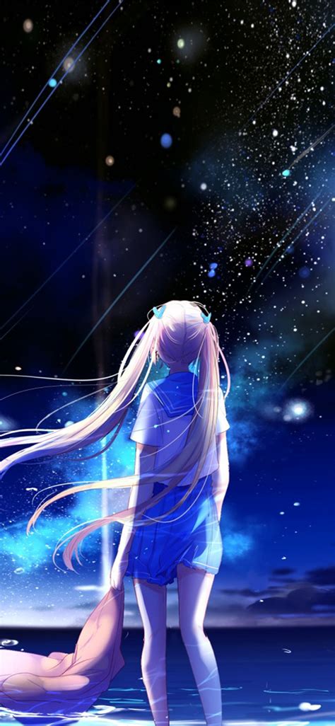 Bc64 Anime Night Space Star Art Illustration Wallpaper