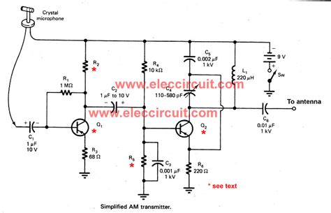 Simple Two Transistors Am Transmitter Circuit