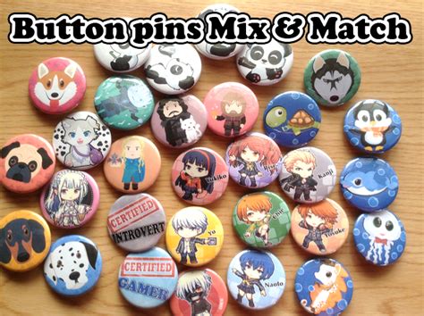 Button Pin Set Mix And Match Anime Pins Assorted Pins On Storenvy