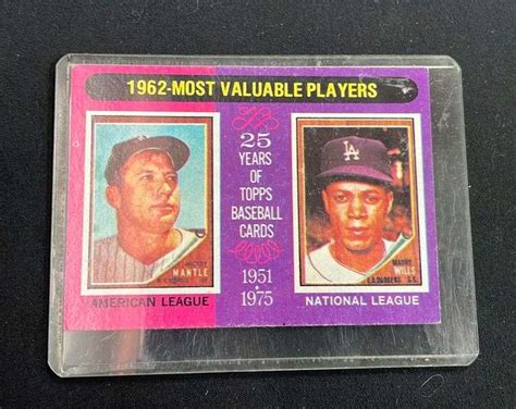 1962 Most Valuable Players Baseball Card Mickey Mantle Maury Wills