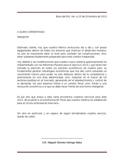 Carta De Presentacion De Servicios Contables En Mexico Images And