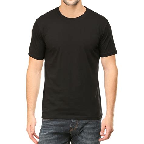 100 Cotton Black Plain Round Neck T Shirt Xtees