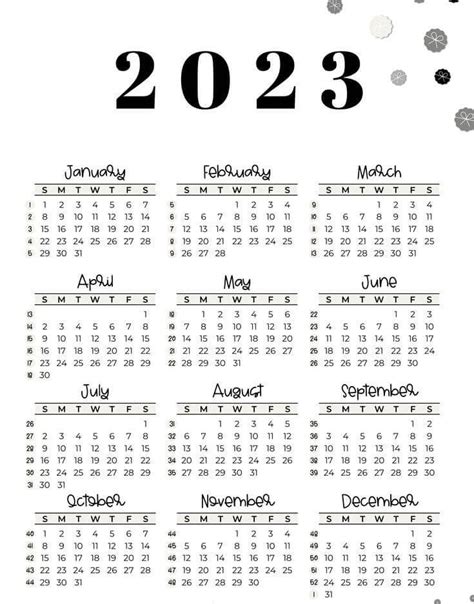 Free Printable Yearly Calendar 2023 Planner Templates Printable Yearly