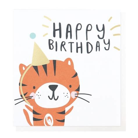 Happy Birthday Tiger Greetings Card Utility T Uk