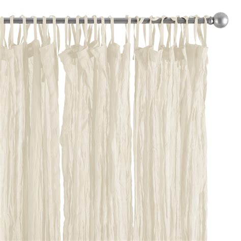 Cotton Crinkle Voile Curtains Set Of 2 Whitenatural 84 L By World
