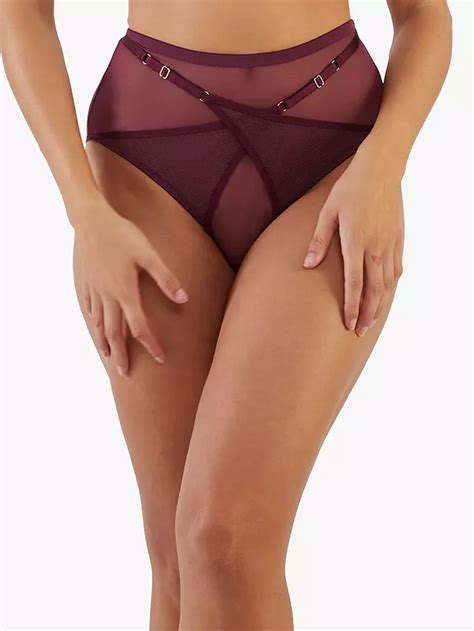 playful promises eddie crossover wrap high waist knickers wine at john lewis and partners