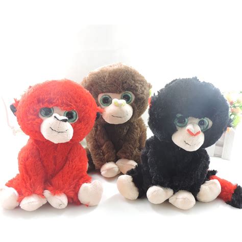 8 Small Stuffed Animals Cute Big Eyes Plush Monkeys Gibbon With Long Tail Chimp Kids New Year