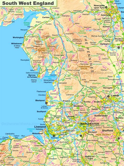 Instant quotes and personalised booking service. Map of North West England