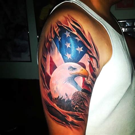 American Flag Eagle Tattoo Idea