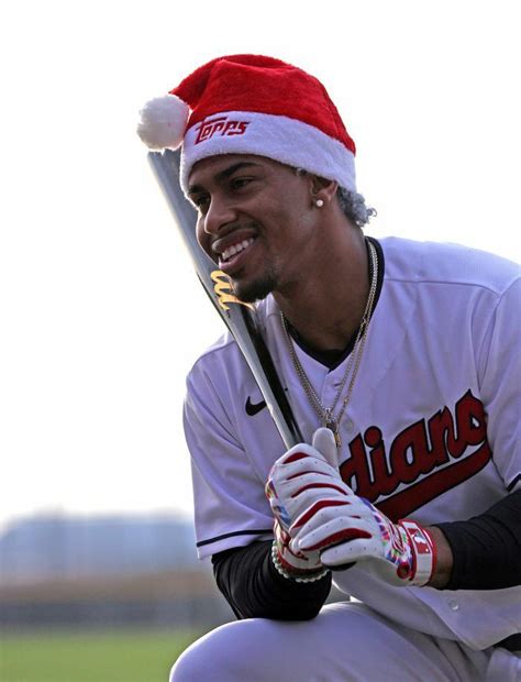 Cleveland Indians Francisco Lindor Is Photographed During Media Day At