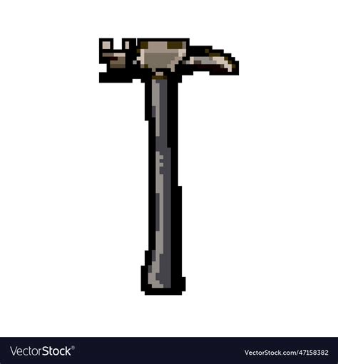 Repair Hammer Tool Game Pixel Art Royalty Free Vector Image