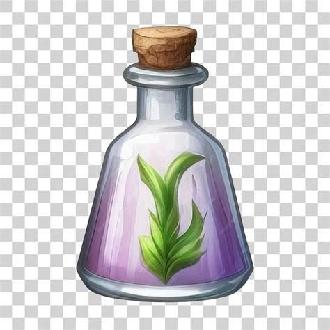 Premium PSD | Potion bottle with magic elixir cartoon glass flask with