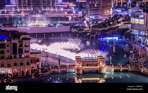 Dubai Waterfront Marine At Night Stock Photo Alamy