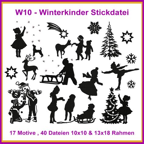 Dass man unterschiedlich weihnachten feiert hat mehrere gründe. W10 Winter Kinder Stickdatei Weihnachten Schnee Schlitten Winter Kids - Rock-Queen Stickdateien