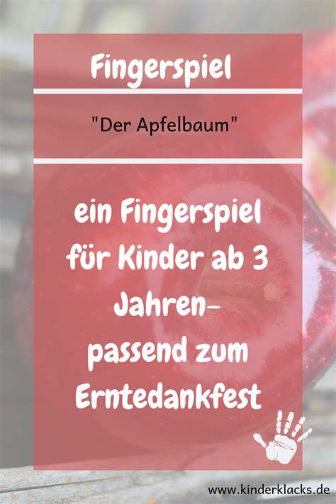 Fingerspiel Vom Apfelbaum Erntedank Im Kindergarten Fingerspiele