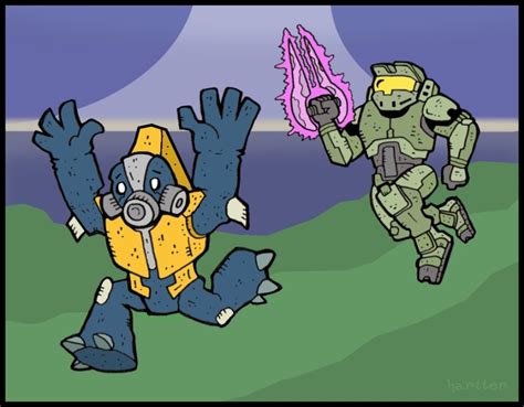 Halo Grunt And Spartan By Hartter On Deviantart