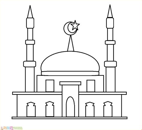 Gambar mewarnai masjid kaligrafi pinterest letter sample. Masjid Kartun - Gambar Islami