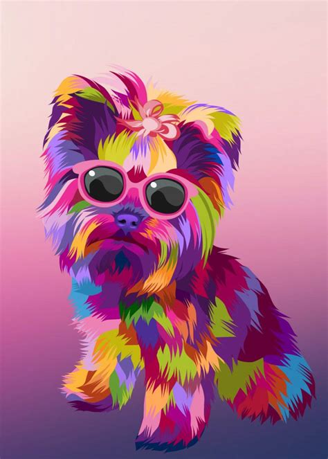 Dogs Pop Art Poster By Sinnois Displate Dog Painting Pop Art Dog