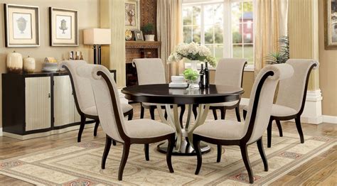 Ornette Espresso Round Dining Room Set From Furniture Of America