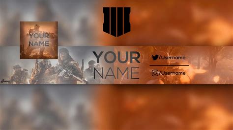 Banner Logo Psd Template Call Of Duty Black Ops 4 Youtube