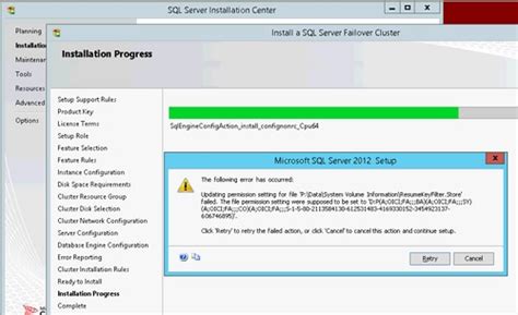 Error Updating Permission Setting Al Instalar SQL Server Sobre Puntos