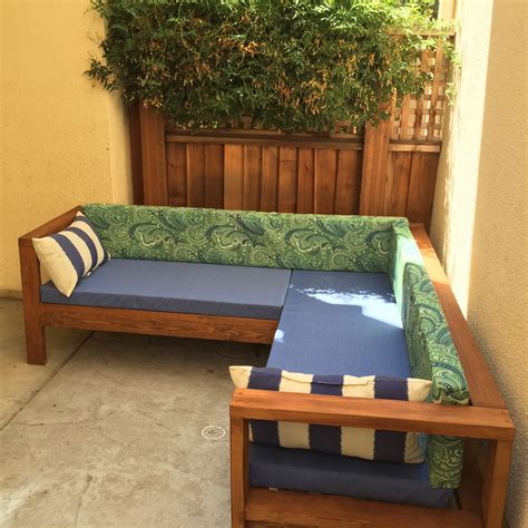 Take 6″ thick cushion foam and cut two pieces to 48″ x 20″. No Sew Outdoor Couch Cushion DIY | Diy couch, Diy couch ...