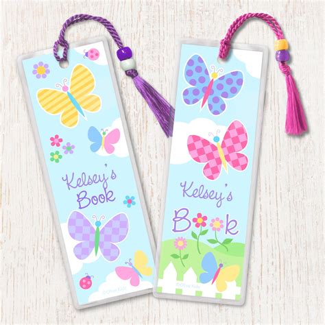 Butterfly Garden Personalized Kids Bookmark Set Art Appeel