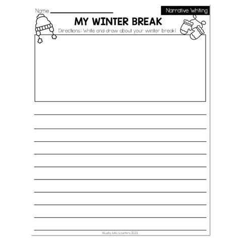 Winter Early Finishers 2nd Grade Ela Narrative Writing My Winter