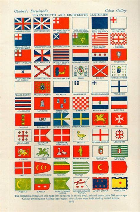 17th 18th Century Flags Print 1950s 6979 Illustrations Etsy In 2023