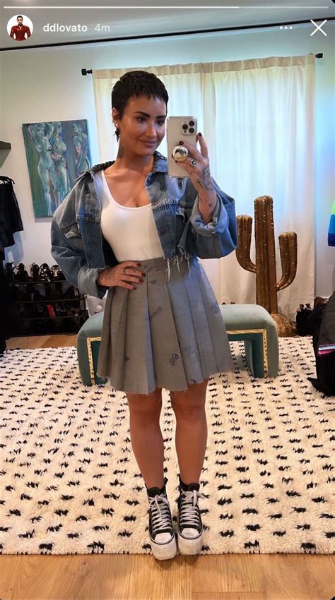 Demi Lovato Paired Huge Platform Sneakers From Converse With A Pleated