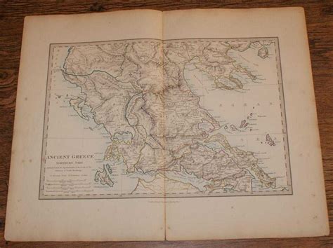 Map Of Ancient Greece Northern Part Disbound Sheet From 1857