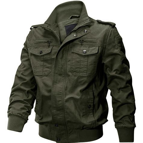 Mens Ma 1 Bomber Jacket Military Cargo Jacket Pilot Flight Coats