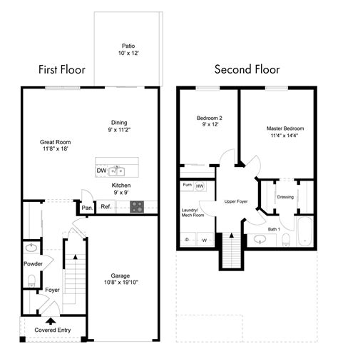 2 bedroom townhouse plan - Google Search in 2020 | How to plan