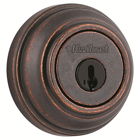 Kwikset 980 Series Single Cylinder Rustic Bronze Deadbolt Featuring