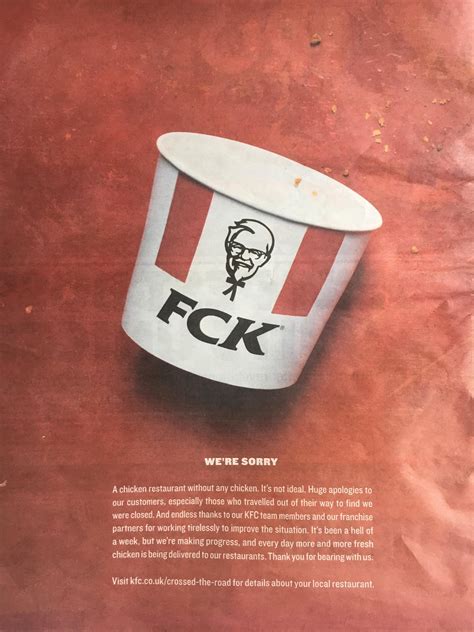 Kfcs Apology For The Chicken Shortage This Week 1920x1080 Advertising Marketing Online