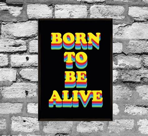 Born To Be Alive Disco Song Lyrics Poster Etsy