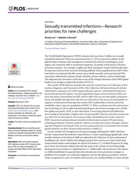 pdf sexually transmitted infections—research priorities for new challenges