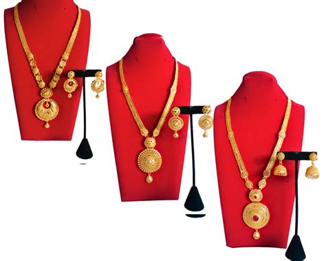 Gold Plated Long Necklace Ranihaar W Earrings Nepali Indian Etsy Uk