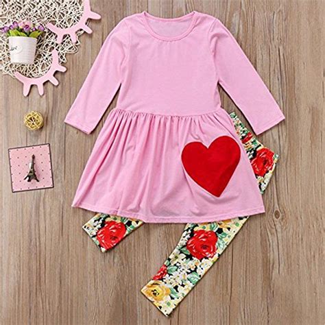 Baby Girls Valentines Day Outfits Toddler Kids Long Sleeve Tshirt