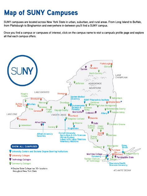 Map Of Suny Campuses 2019 Pdf
