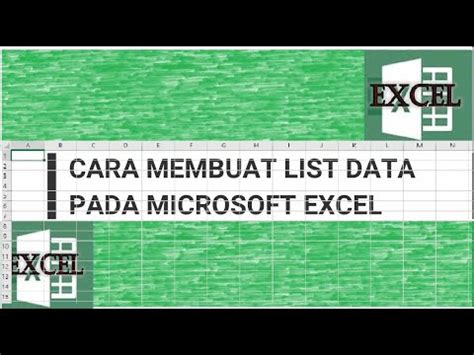 Check spelling or type a new query. Cara Membuat List Data Dengan Microsoft Excel - YouTube