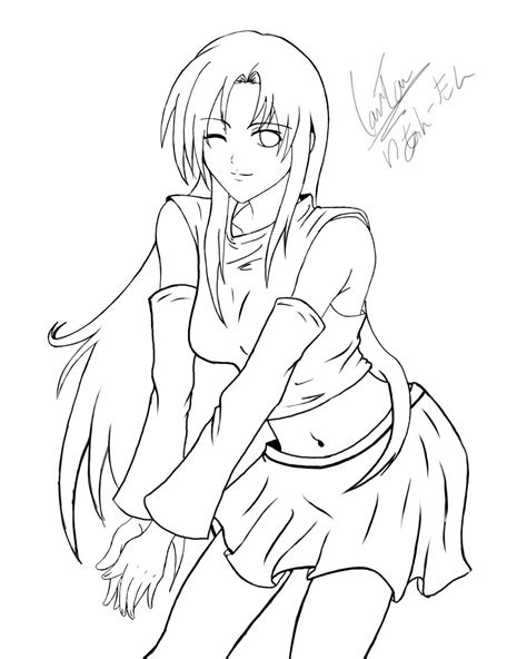 Anime Girl Drawing Line Art By Kusanagi On Deviantart