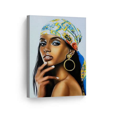 Art Collectibles Silhouette Of African Woman Leopard Print Canvas