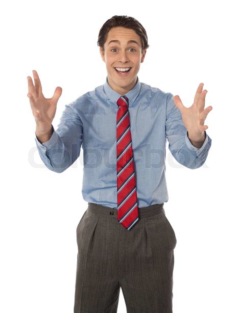 Excited Male Executive Posing Stock Image Colourbox