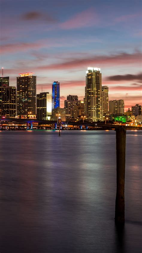 2k Free Download Miami Water Night City Cityscape Skyscraper