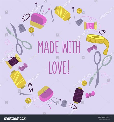 Frame Hand Drawn Needlework Concept Sewing Stock Vector Royalty Free