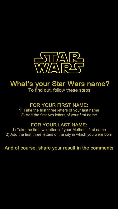 Whats Your Star Wars Name Mine Is Meaka Jenew Rstarwars