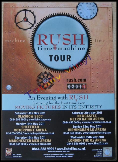 Totally Vinyl Records Rush Time Machine Tour 2011 Flyer
